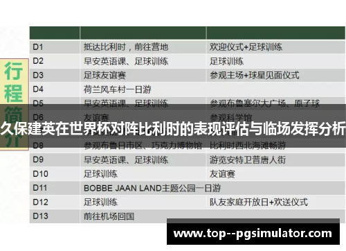 久保建英在世界杯对阵比利时的表现评估与临场发挥分析 久保建英在世界杯对阵比利时的表现评估与临场发挥分析